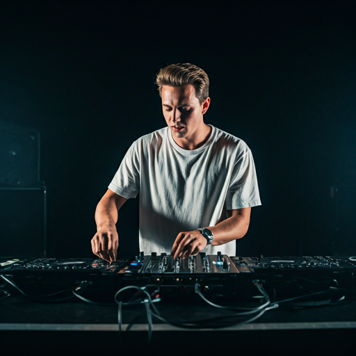 KAIRO performing a live DJ set under dramatic stage lighting